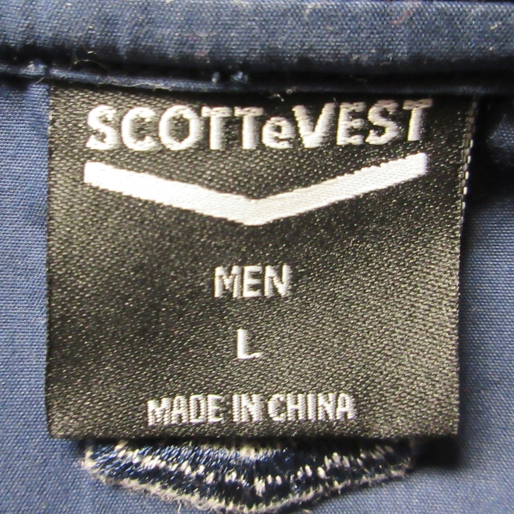 SCOTTeVEST The 101 Travel Vest Mens Sz L Navy Blue Multi Hidden Pockets Tech NWT - Picture 10 of 12